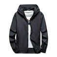 thumbnail image 1 of Wdgfv Mens Lightweight Waterproof Rain Jacket Fleece Lined Windproof Softshell Refleciton Coat Pocket with Zipper Windbreaker, 1 of 3