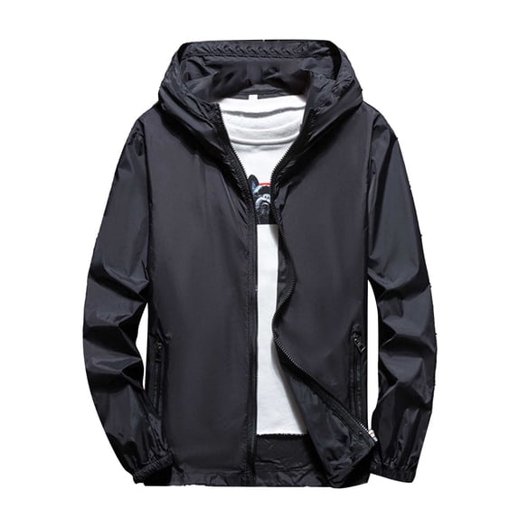 Wdgfv Mens Lightweight Waterproof Rain Jacket Fleece Lined Windproof Softshell Refleciton Coat Pocket with Zipper Windbreaker