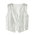 thumbnail image 1 of Wdgfv Mens Sequins Vest Shiny Party Nightclub Stylish Suit Vest Button Sleeveless Waistcoat, 1 of 4
