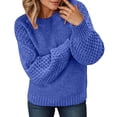 thumbnail image 1 of Wdgfv Office Pullover Sweater Women Elegant Crewneck Knit Sweater For Women Loose Fit Casual Comfort Solid Color Pullover Top Featuring Intricate, 1 of 5