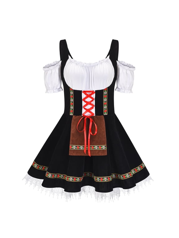 Oktoberfest Dirndl Dress for Women German Traditional Bavarian Outfits
