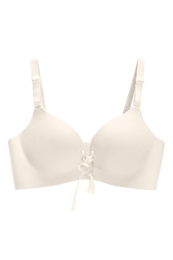 Plus Size Everyday Bra for Women Wireless Soft Padding Cups Lift Push Up Plunge Bras 90