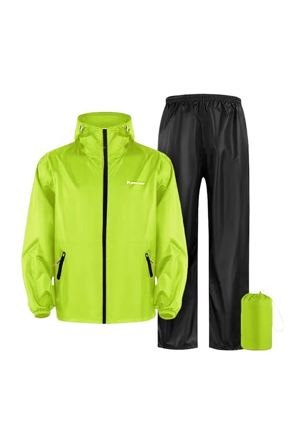 Rain Suit for Men, Packable Waterproof Rain Jacket & Pants, Reflective Raincoat Rain Gear for Outdoor Golf Hiking Fishing