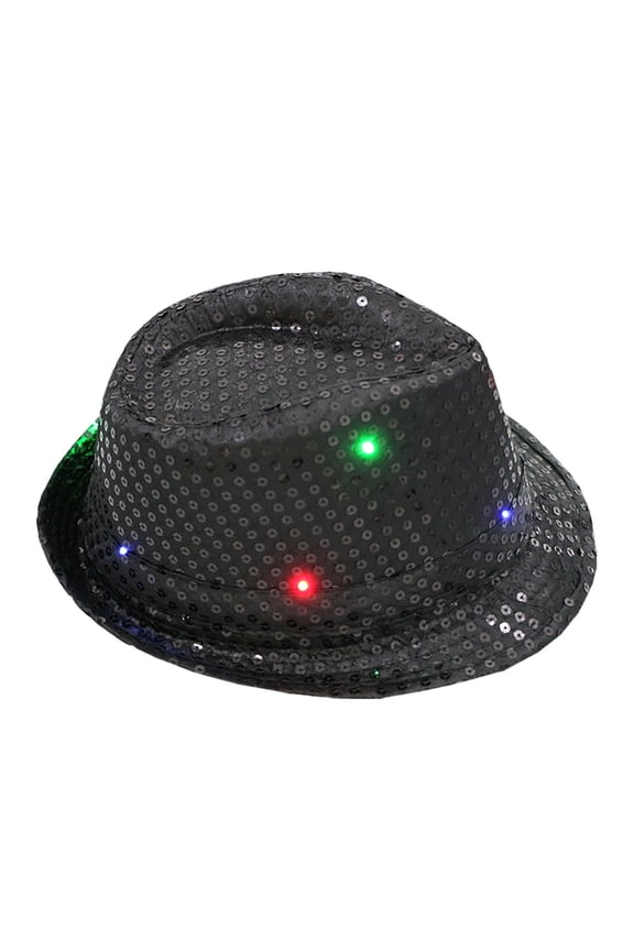 Sequin Fedora Hats Party Hats,Western Sequin Fabric Fedora Hat for Men Party Accessory