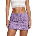 thumbnail image 1 of Wdgfv Sequin Skirt for Women Stretchy Bodycon Mini Skirts Sparkly Skirt Glitter Shiny Skirt Night Out Party, 1 of 4