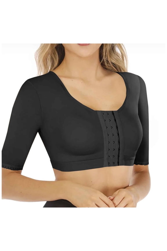 Shaper Tops for Women Arm Compression Post Surgery Front Closure Bra Tank Top Shapewear Black XXXXL