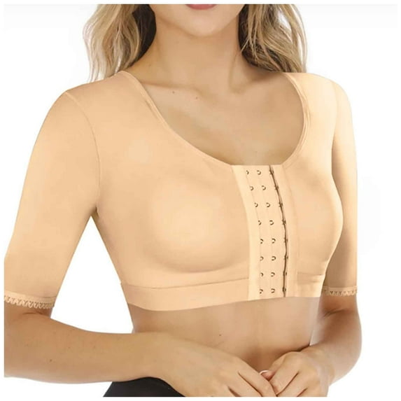 Wdgfv Shaper Tops for Women Arm Compression Post Surgery Front Closure Bra Tank Top Shapewear Rose Gold XXL