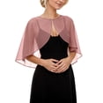 thumbnail image 1 of Wdgfv Shawl and Wraps for Evening Dress Chiffon Shawls Wedding Shrug Guest Bridesmaid Cape Scarves for Womens Pink One Size, 1 of 5