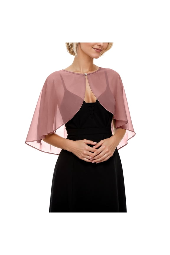 Shawl and Wraps for Evening Dress Chiffon Shawls Wedding Shrug Guest Bridesmaid Cape Scarves for Womens Pink One Size