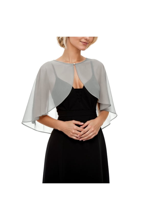 Shawl and Wraps for Evening Dress Chiffon Shawls Wedding Shrug Guest Bridesmaid Cape Scarves for Womens White One Size