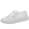 thumbnail image 1 of Wdgfv Sneakers for Women 2026 Floral Embroidery Breathable Sheer Mesh Sneakers Slip On Shoes High Heeld Wedge Sneakers, 1 of 7