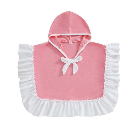 Wdgfv Soft Cartoon Kids Hooded Beach Towel Wrap For Toddlers Girls Boys Oversized Absorbent Bath Pool Swim Cover Up Robe Light Pink 3-4 Years