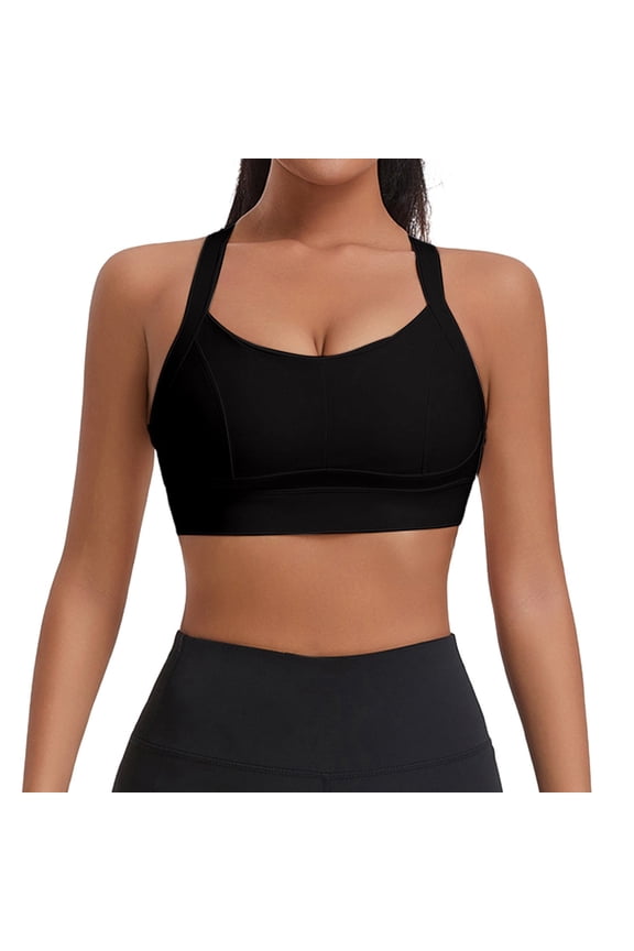 Sports Bra for Women High Support,Molded Cup High Impact Sports Bras with Sewn in Pads Grey XXL