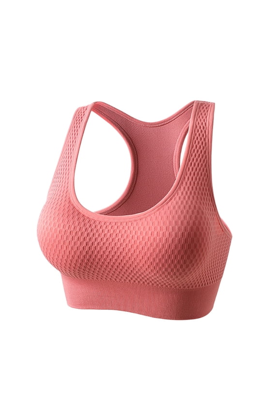 Sports Bra for Women Yoga Bra for Workout Racerback Medium Support Seamless Yoga Sports Bra Wireless Padded Comfort Activewear Hot Pink XL