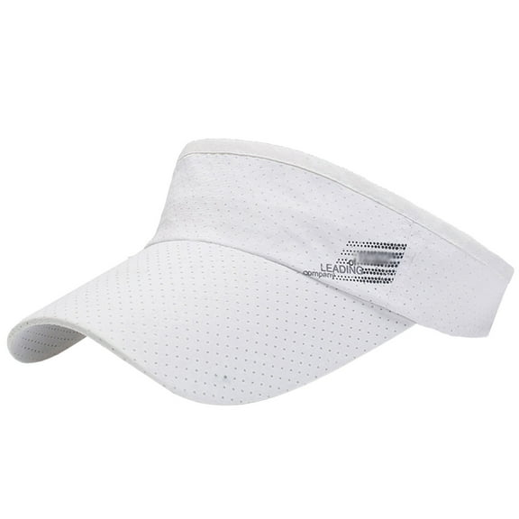 Wdgfv Sports Sun Visor for Men Women, Lightweight Soft Quick-Dry Visor Hat, Packable Tennis Golf Running Visor White One Size