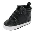 thumbnail image 1 of Wdgfv Spring Summer Baby Toddler Shoes for Boys Girls Lightweight Breathable High Top Flat Sole Athletic Sneakers Black 12-18 Months, 1 of 9
