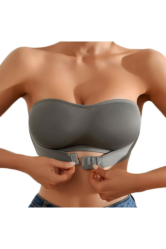 Strapless Bras for Women - Strapless Front Buckle with Non-Pad, Seamless Comfortable Front Closure Bra Tube Top