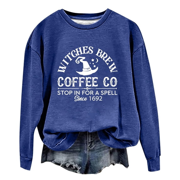 Wdgfv Sweatshirt Women Halloween Crewneck Long Sleeve Graphic Shirts Fall Pullover Tops