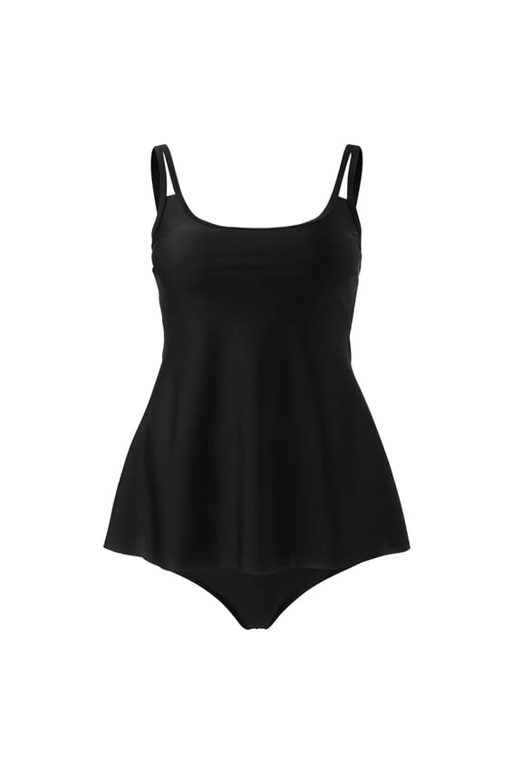 Tankini Swimsuits for Women Modest Two Piece Bathing Suit Square Neck Swim Top with High Waisted Bottom