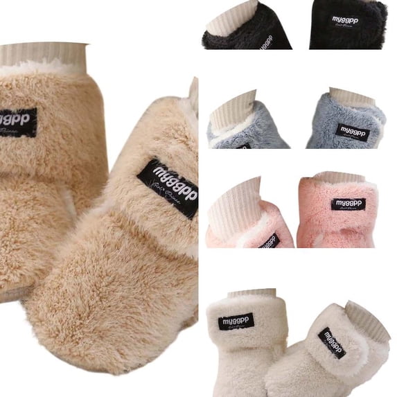 Wdgfv Thick Lined Baby Cotton Boots, Fluffy Plush Adjustable Strap Pre-Walker Shoes, Anti- Soft Sole Warm Winter Toddler House Slipper Booties 11