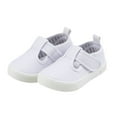 thumbnail image 1 of Wdgfv Toddler Boys Girls Canvas Sneakers Soft Sole T-Strap Shoes Lightweight Comfy Classical Flats Non Skid Shoe for Little Kids White 26, 1 of 9