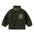 thumbnail image 1 of Wdgfv Toddler Boys Girls Winter Jacket with Long Sleeves Thickened Zippered Outerwear for Cold Weather Army Green 4-5 Years, 1 of 4