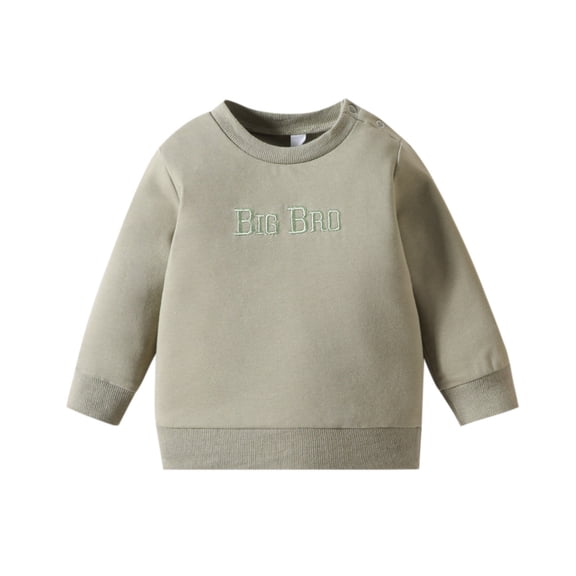 Wdgfv Toddler Boys Sweatshirt Long Sleeve Embroidery Letter Pullover Tops Kid Fall Clothes Winter Outfit 3-4 Years