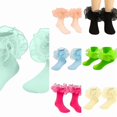 thumbnail image 1 of Wdgfv Toddler Girls Ruffle Socks Double Lace Frilly Princess Dress Sock Cotton Anti- Ankle Socks for Kids 6-8 Years, 1 of 3