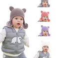 thumbnail image 1 of Wdgfv Toddlers Kids Cozy Knitted Beanie with Bear Ear, Baby Girls Boys Warm Lining Earflap Hat Trapper Hat M, 1 of 5