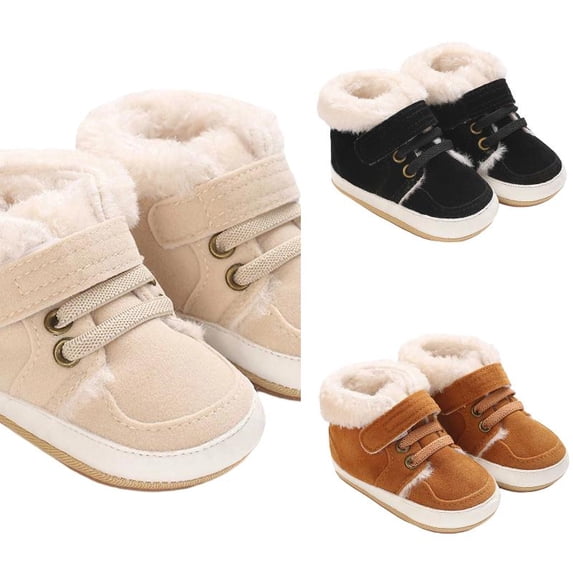 Wdgfv Unisex Baby Boys Soft Sole High Top Ankle Warm Sneakers Boots, WInter Outdoor Sport Newborn Infant First Walkers Shoes 9-16 Months
