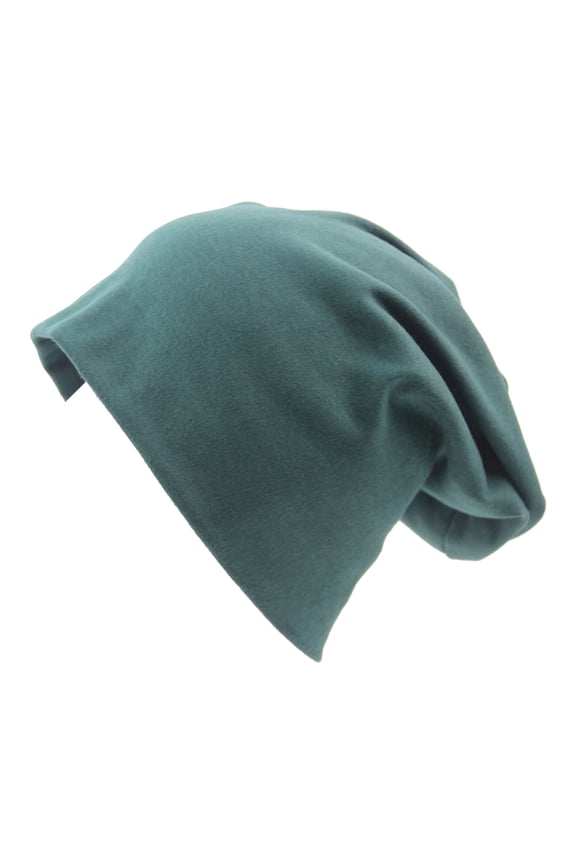 Unisex Baggy Cotton Beanies Lightweight Hip-Hop Soft Slouchy Stretch Beanie Hat Chemo Caps for Men Women Green One Size