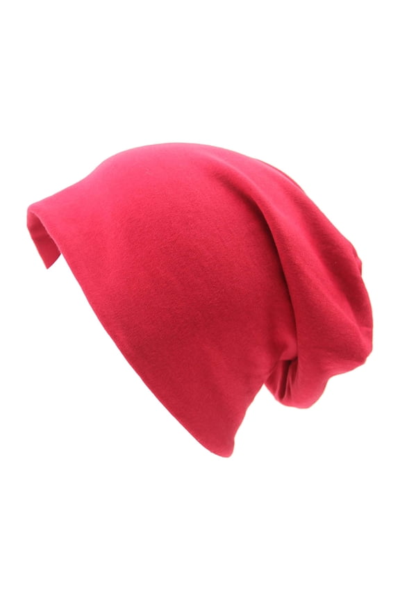 Unisex Baggy Cotton Beanies Lightweight -Hop Soft Slouchy Stretch Beanie Hat Chemo Caps for Men Women Red One Size