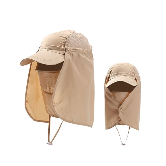 Wdgfv Unisex Breathable Sun Bucket Hat for Outdoor Sports Fishing Hiking Adjustable Lightweight Daily Wear Full Face Coverage Khaki One Size