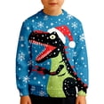 thumbnail image 1 of Wdgfv Unisex Kids Girls Boys Christmas Sweater Animals 3D Graphic Funny Long Sleeve Crewneck Holiday Pullover Sweatshirt Sky Blue 7-8 Years, 1 of 5