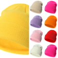 thumbnail image 1 of Wdgfv Unisex Kids Ribbed Knit Beanie Hat, Soft Stretch Solid Plain Winter Warm Skull Cap, Thermal Windproof Cold Weather Hat for Boys Girls 2-6 Years, 1 of 3