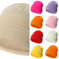 thumbnail image 1 of Wdgfv Unisex Kids Ribbed Knit Beanie Hat, Soft Stretch Solid Plain Winter Warm Skull Cap, Thermal Windproof Cold Weather Hat for Boys Girls 2-6 Years, 1 of 3