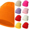 thumbnail image 1 of Wdgfv Unisex Kids Ribbed Knit Beanie Hat, Soft Stretch Solid Plain Winter Warm Skull Cap, Thermal Windproof Cold Weather Hat for Boys Girls 3-24 Months, 1 of 3