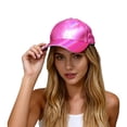 thumbnail image 1 of Wdgfv Unisex Shiny Metallic Leather Baseball Cap Adjustable Rainbow Reflective Hop Hat Red One Size, 1 of 6