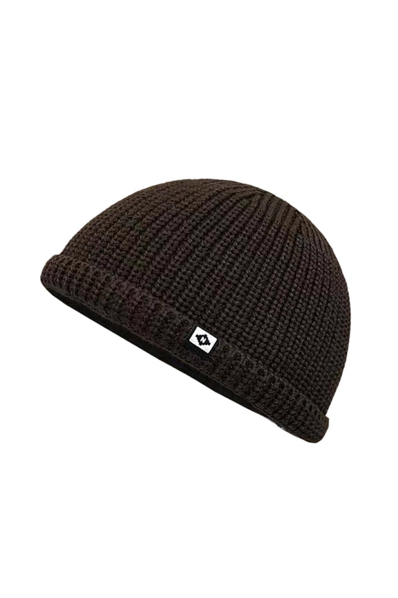 Unisex Waffle Beanie Knit Winter Hat, Super Soft Ultra Warm Double-Layered Ski Cap with Ribbed Coffee One Size