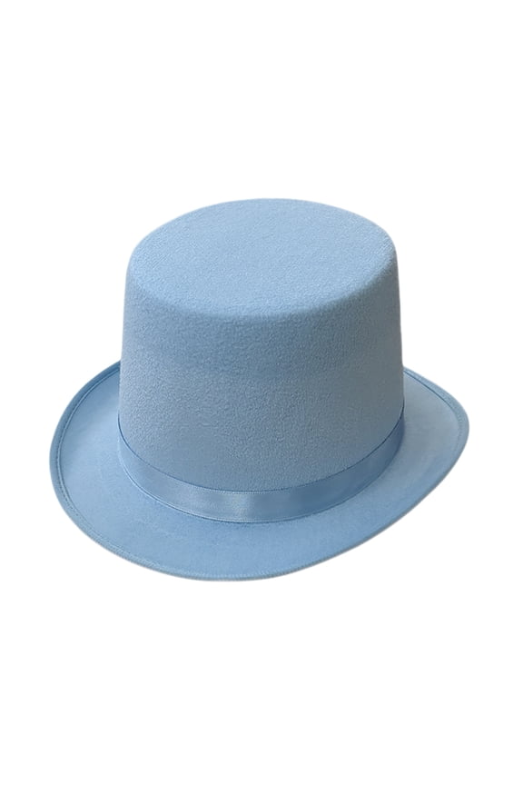 Universal Trilby Hat for Gentlemen Magicians Carnivals Trilby Hat Thicken Flat Top Hat for Gentlemen Casual Gathering Blue L