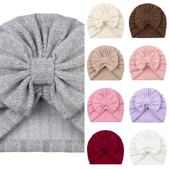 Wdgfv Velvet Baby Turban Hats with Bow, Stretchy Baby Head Cover Beanies for , Toddler, Head Wraps 0-24 Months