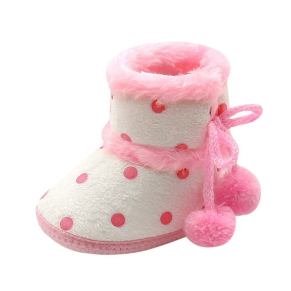 Wdgfv Warming Booties Shoes Soft Sole Toddler Boots for Boys Girls Winter Snow Booties Pink 13