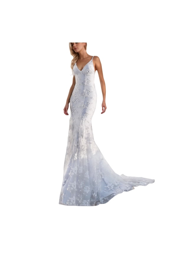 Wedding Dresses for Bride 2025 White Beach Boho Lace Bridal Gowns with Train White S