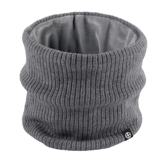 Wdgfv Winter Knitted Neck Warmer Scarf Double Layer Lined Thermal For Cold Weather And Outdoor Activities Grey One Size