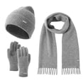 thumbnail image 1 of Wdgfv Winter Knitted Scarf and Hat Set Soft Warm Blend Touchscreen Gloves for Cold Weather Grey One Size, 1 of 4