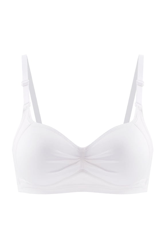 Wireless Backless Bra for Women Seamless Comfort with Convertible Transparent Shoulder Straps and Elegant Design White 34