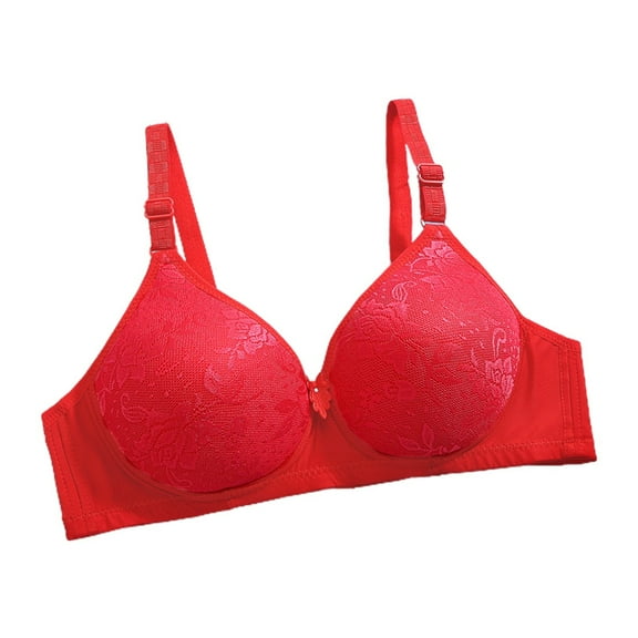 Wdgfv Wireless Bra for Women with Full Coverage Support and Breathable Soft Fabric Design Red 40