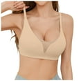 thumbnail image 1 of Wdgfv Wireless Push Up Bras for Women Full Coverage Seamless Bra No Underwire Supportive Everyday Comfortable T Shirt Bralette Beige XL, 1 of 9