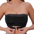 thumbnail image 1 of Wdgfv Wireless Strapless Bras for Women Push Up Bandeau Bra Non Slip Seamless Padded Bralette Clear Straps Tube Top Bra, 1 of 9