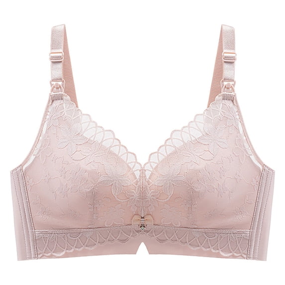 Wdgfv Women Bra Floral Lace Bralette Padded Breathable Racerback Lace Bra White M